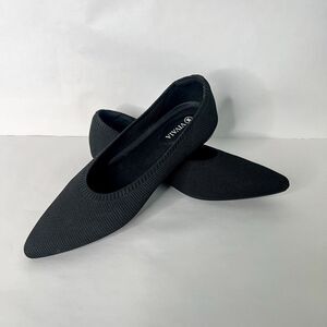 Vivaia Women's Pointed Toe Ballet Flats Aria 5° Black Shoes Size 40.5 US 9.5